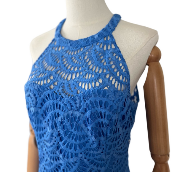 Lilly Pulitzer Kenna Dress Bennet Blue Lace Size 8 - Picture 4 of 11